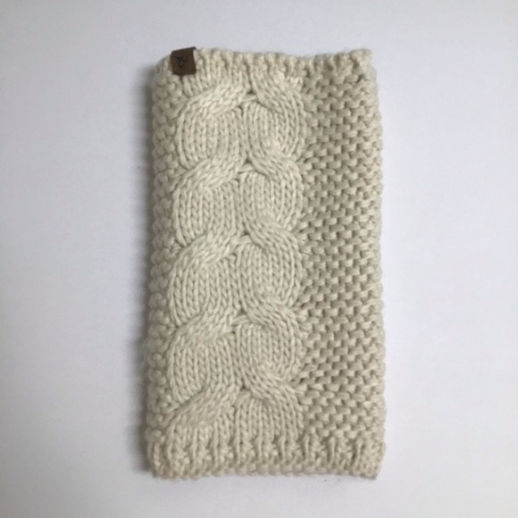 Chunky Knit Infinity Funnel Scarf Women’s Ivory Cream Thick Yarn Neck Warmer - Picture 8 of 13